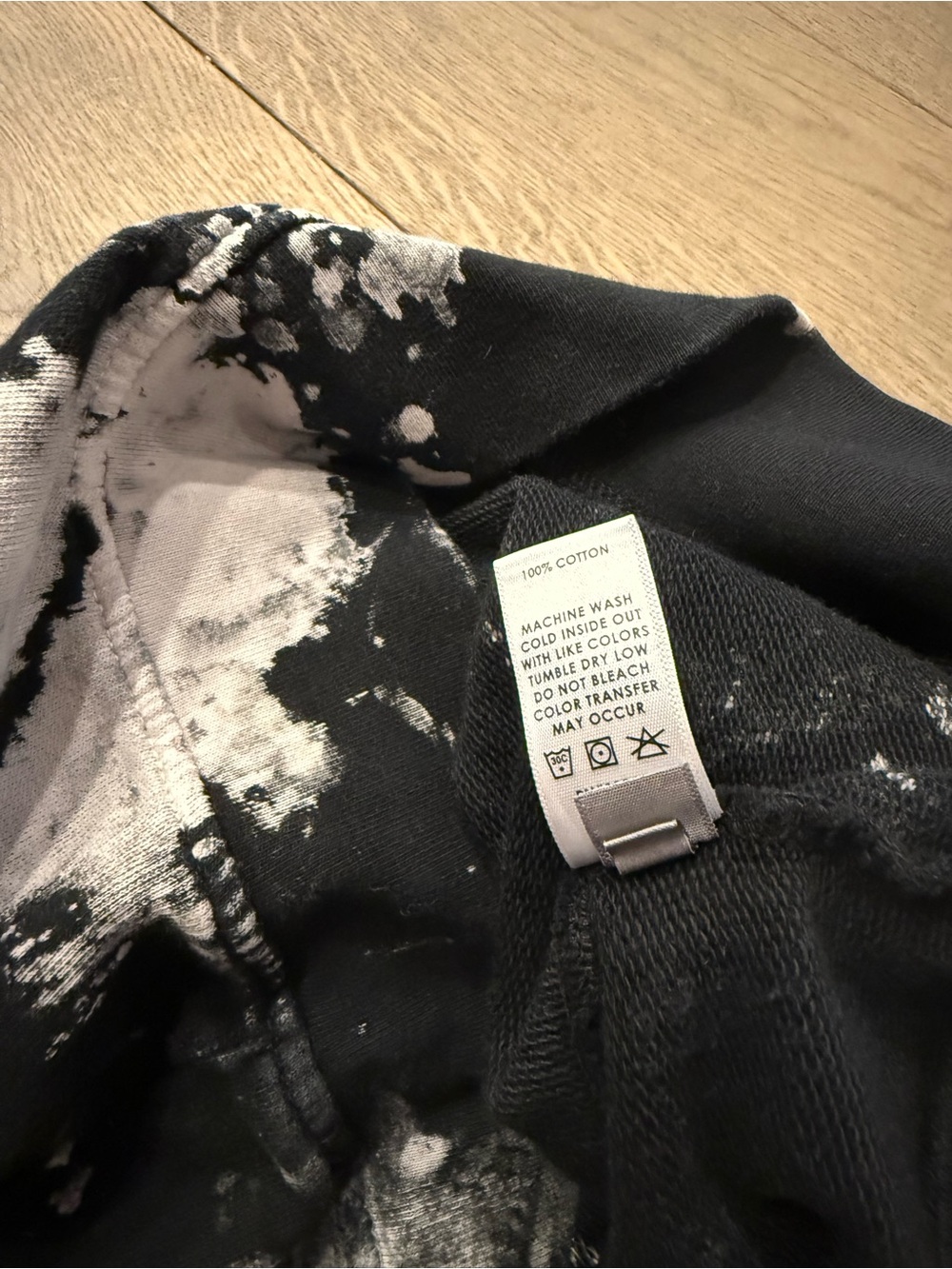 Cotton Citizen Black & White Bleach-Effect Crew Sweatshirt - Picture 5 of 5